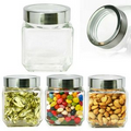 Modern Square Jar Small See-Thru Lid w/Salt Water Taffy